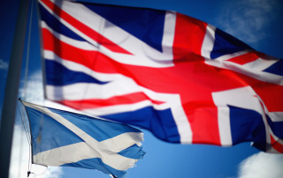 Scotland adn British flag